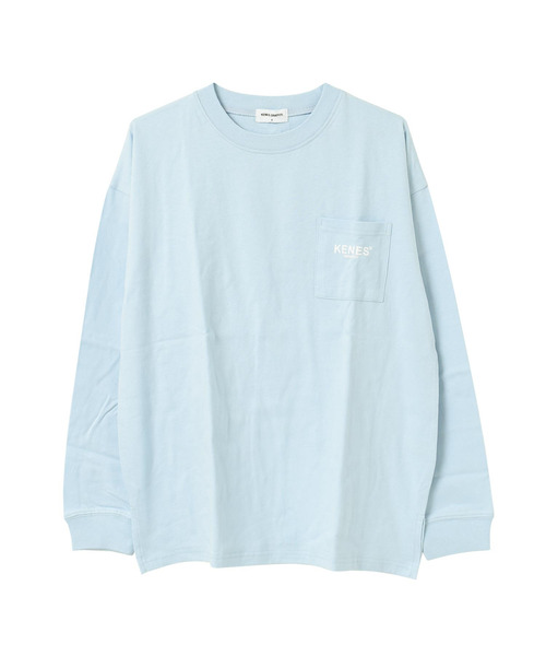 KENES GRAFFITI（ケネスグラフィティ）の「ポケット付バックプリントロングTシャツ（Tシャツ/カットソー・メンズ・ブラック/オフホワイト/カーキ/サックスブルー・S/M/L/XS）」の17枚目の写真