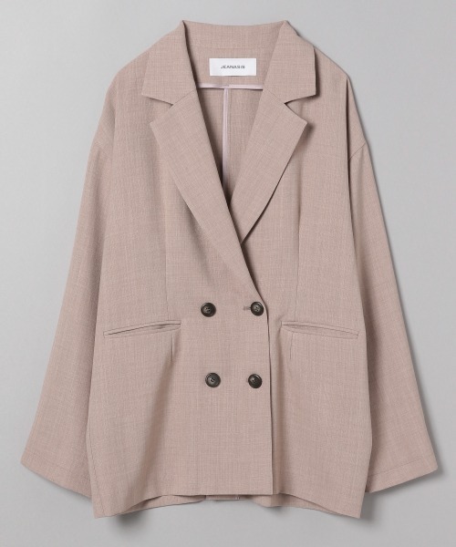 JEANASIS（ジーナシス）の「【SETUP対応】ドライオックステーラージャケット/ 214455（テーラードジャケット・レディース・チャコールグレー/ピンク/ベージュ/グリーン・FREE）」の4枚目の写真