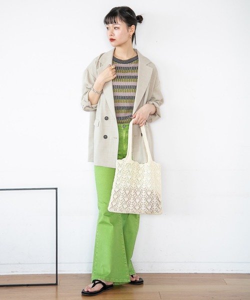 JEANASIS（ジーナシス）の「【SETUP対応】ドライオックステーラージャケット/ 214455（テーラードジャケット・レディース・チャコールグレー/ピンク/ベージュ/グリーン・FREE）」の19枚目の写真