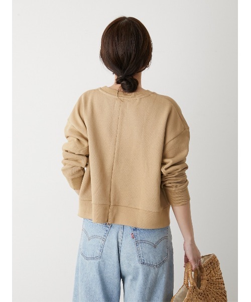LA PEAU DE GEM（ラポドゥジェム）の「【le peau de gem.】ZIPプルオーバー（Tシャツ/カットソー・レディース・ベージュ/ブラウン/ピンク/ブルー/アイボリー・FREE）」の7枚目の写真