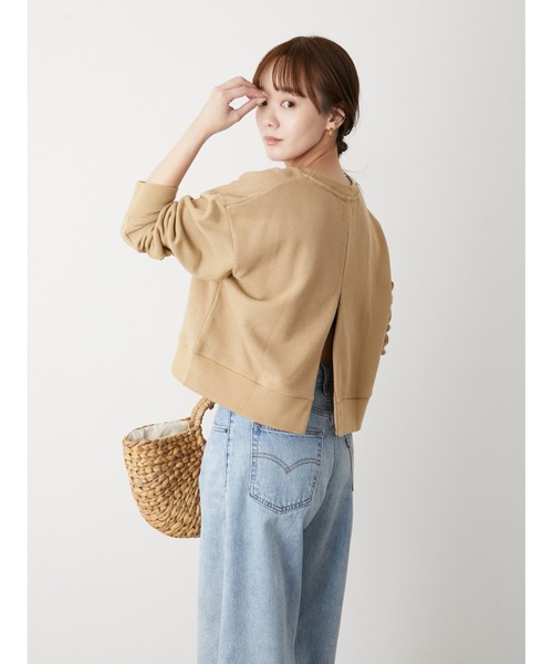 LA PEAU DE GEM（ラポドゥジェム）の「【le peau de gem.】ZIPプルオーバー（Tシャツ/カットソー・レディース・ベージュ/ブラウン/ピンク/ブルー/アイボリー・FREE）」の8枚目の写真