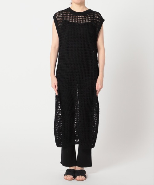 Noble（ノーブル）の「コットンリリヤーンメッシュニットワンピース  