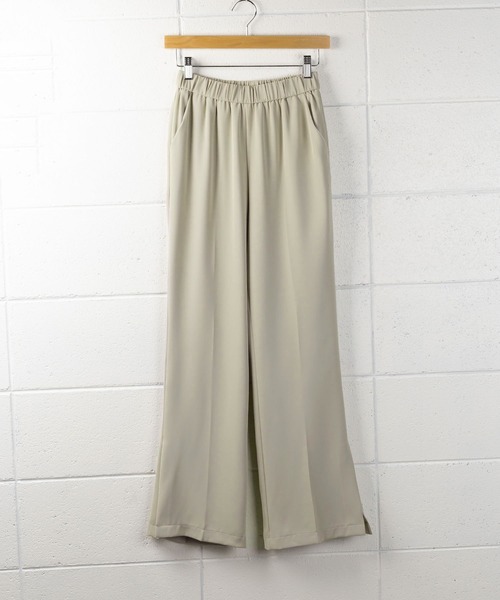 me+em select（ミームセレクト）の「【Ｓ／Ｍ／Ｌサイズ展開】ハイウエストサイドスリットイージーフレアスラックス（スラックス・レディース・ホワイト/ブラック/グレー/アイボリー・SMALL/MEDIUM/LARGE）」の22枚目の写真