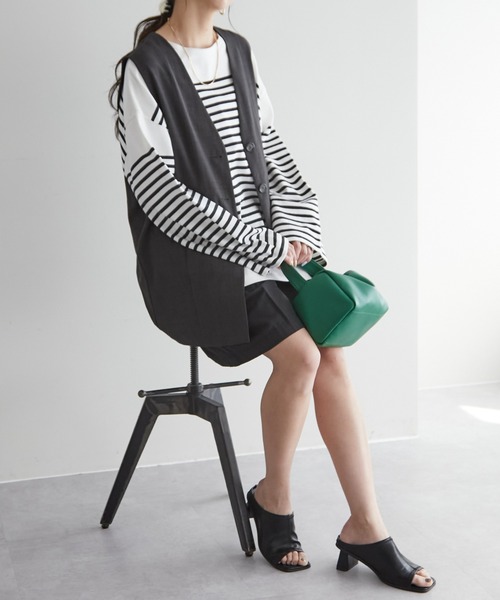 DISCOAT(ディスコート)の「【WEB限定】テックリネンノーカラージレ(ベスト・レディース・チャコールグレー/ライトグレー/ベージュ・FREE)」の18枚目の写真