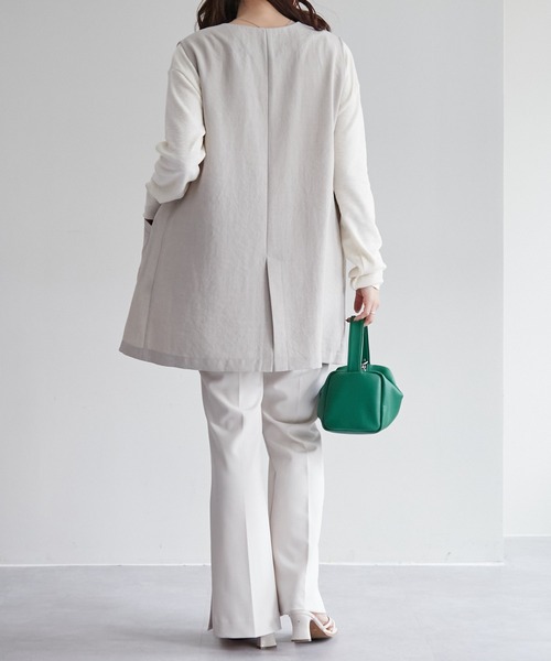 DISCOAT(ディスコート)の「【WEB限定】テックリネンノーカラージレ(ベスト・レディース・チャコールグレー/ライトグレー/ベージュ・FREE)」の22枚目の写真