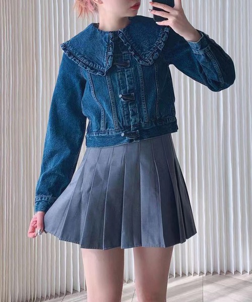【lissi Boutique】ビッグカラーデニムジャケット