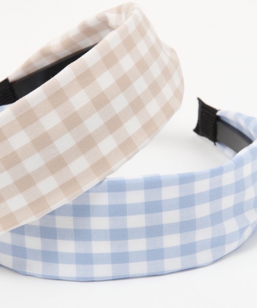 ALAND（エーランド）の「3.3Field Trip／ギンガムCHECKヘアバンド 2279039（カチューシャ・レディース・ライトブルー/ブラック/ベージュ・FREE）」の7枚目の写真