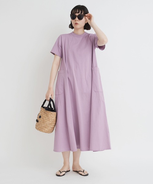 I am I in fact...（アイアムアイインファクト）の「スワイスワイ天竺　ゴアードワンピ（ワンピース・レディース・パープル/グリーン/レッド/ブラック/ダークパープル/ネイビー/カーキ/ボルドー/ブルー・FREE）」の7枚目の写真