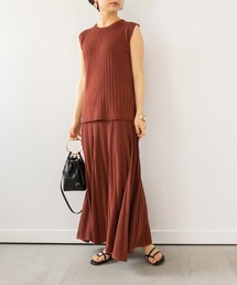 RANDA | 【選べる丈感】ノースリーブリブニットセットアップ(スカート)