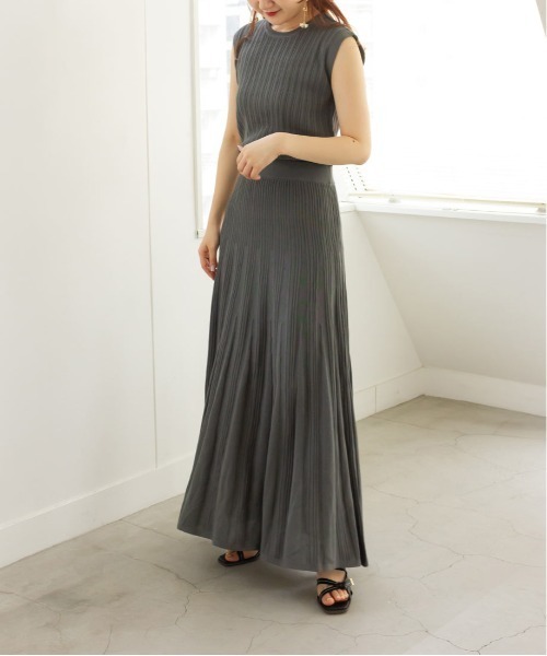 RANDA（ランダ）の「【選べる丈感】ノースリーブリブニットセットアップ（スカート・レディース・カーキ/ブラウン/ピンク・FREE/TM）」の7枚目の写真