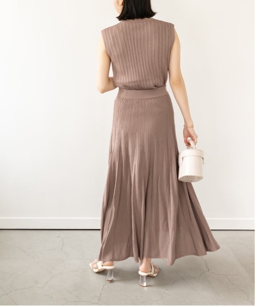 RANDA（ランダ）の「【選べる丈感】ノースリーブリブニットセットアップ（スカート・レディース・カーキ/ブラウン/ピンク・FREE/TM）」の12枚目の写真