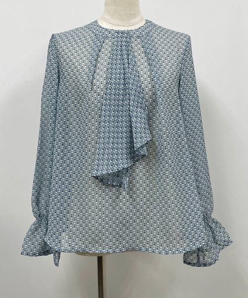 PICCIN(ピッチン)の「レトロプリントボウタイブラウス(シャツ/ブラウス・レディース・ベージュ/ネイビー/サックスブルー・M)」の17枚目の写真