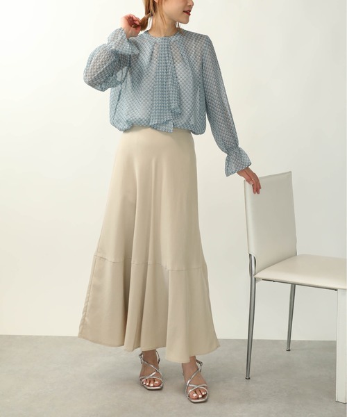 PICCIN(ピッチン)の「レトロプリントボウタイブラウス(シャツ/ブラウス・レディース・ベージュ/ネイビー/サックスブルー・M)」の14枚目の写真