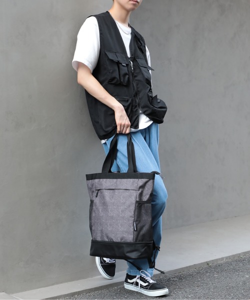 SETUP7(セットアップセブン)の「【FORECAST】3wayアクティブトートバッグorリュックサック 20L シュース収納付き 17inch以下のPCの収納可 9122(バックパック/リュック・メンズ・ブラック/グレー・FREE)」の14枚目の写真