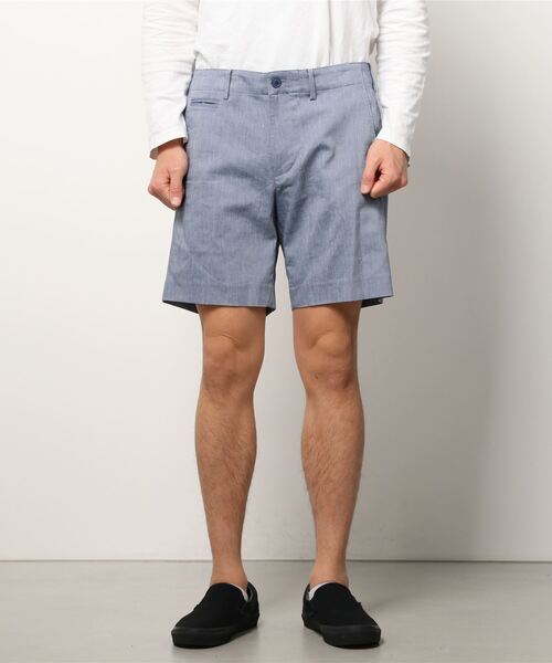 MR.GENTLEMAN（ミスタージェントルマン）の「LINEN SET UP SHORT（チノパンツ・メンズ・ベージュ/グレー/カーキ/ブルー・X-LARGE/XX-LARGE/LARGE）」の4枚目の写真