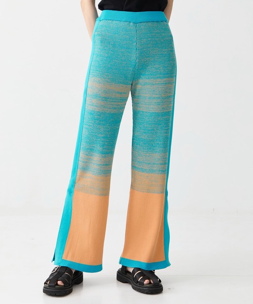 CITY TOKYO(シティトウキョウ)の「ウォッシャブルグラデーションニットパンツ(その他パンツ・レディース・ネイビー/ブルー/ラベンダー・1/2)」の3枚目の写真