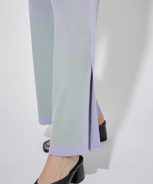 CITY TOKYO(シティトウキョウ)の「ウォッシャブルグラデーションニットパンツ(その他パンツ・レディース・ネイビー/ブルー/ラベンダー・1/2)」の4枚目の写真