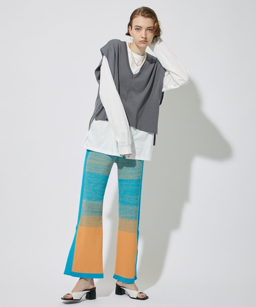 CITY TOKYO(シティトウキョウ)の「ウォッシャブルグラデーションニットパンツ(その他パンツ・レディース・ネイビー/ブルー/ラベンダー・1/2)」の7枚目の写真