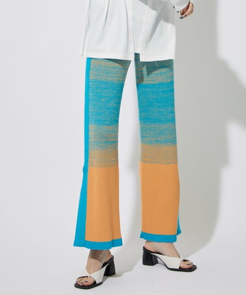 CITY TOKYO(シティトウキョウ)の「ウォッシャブルグラデーションニットパンツ(その他パンツ・レディース・ネイビー/ブルー/ラベンダー・1/2)」の11枚目の写真