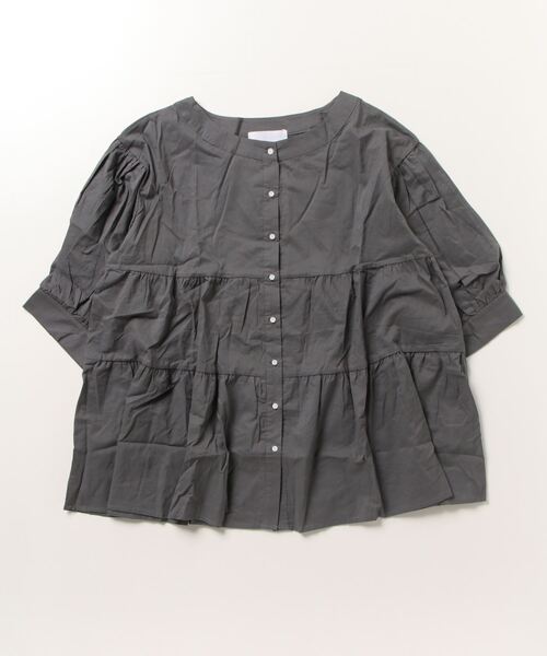 SETUP7（セットアップセブン）の「【SETUP7】バルーンスリーブティアードブラウス SCCH108（シャツ/ブラウス・レディース・ホワイト/ブラック/ベージュ/ピンク/ブルー/グリーン/グレー・FREE）」の3枚目の写真