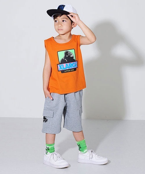 XLARGE KIDS（エクストララージキッズ）の「配色ボックスOGゴリラタンクトップ（タンクトップ・キッズ・グリーン/ブラック/オレンジ・100cm/90cm/120cm/110cm/80ｃｍ/140cm/130cm）」の6枚目の写真