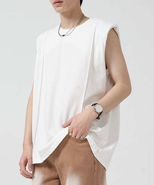 WESTBOY（ウエストボーイ）の「ルーズノースリーブカットソーWO22S4TP01 【WB ORIGINALS】（Tシャツ/カットソー・メンズ・グリーン/ブラック/ホワイト/パープル・M/L/XL）」の8枚目の写真