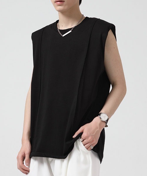 WESTBOY（ウエストボーイ）の「ルーズノースリーブカットソーWO22S4TP01 【WB ORIGINALS】（Tシャツ/カットソー・メンズ・グリーン/ブラック/ホワイト/パープル・M/L/XL）」の11枚目の写真