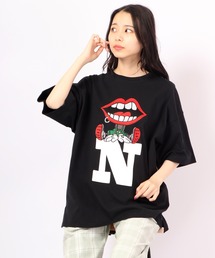 RE730 なみおくん ドロップショルダー ルーズ半袖Tシャツ