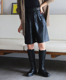 BeAMS DOT | 【WEB限定】BeAMS DOT / フェイクレザー キュロット(その他パンツ)