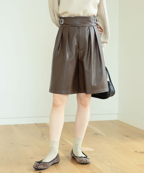 BeAMS DOT（ビームスドット）の「BeAMS DOT / フェイクレザー キュロット（その他パンツ・レディース・ブラック/ダークブラウン・FREE）」の15枚目の写真