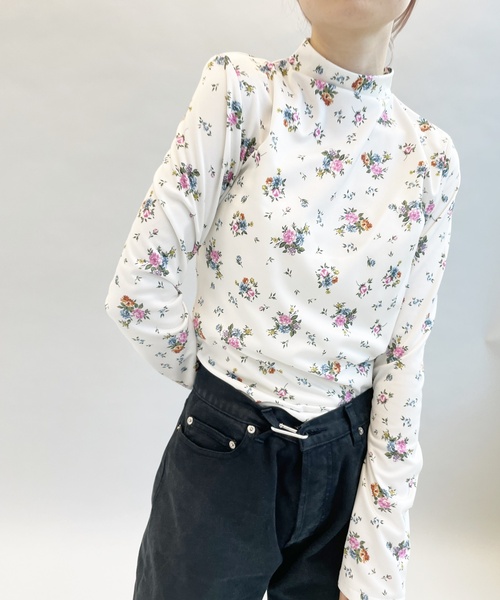 EDIT. FOR LULU（エディットフォールル）の「フラワージャージ タートルネックトップ（Tシャツ/カットソー・レディース・ホワイト・FREE）」の13枚目の写真