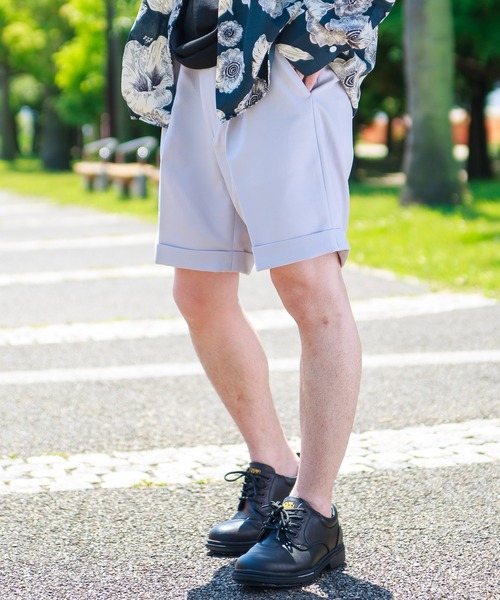 mimonal（ミモナル）の「カラータックショートパンツ（その他パンツ・メンズ・ブラック/ベージュ/グレー/アイボリー・M/L）」の3枚目の写真