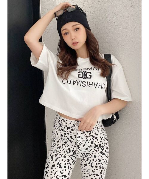 GYDA(ジェイダ)の「Symmetry GYDA LOGO ショートトップス(Tシャツ/カットソー・レディース・ブラック/オフホワイト/マスタード・FREE)」の7枚目の写真