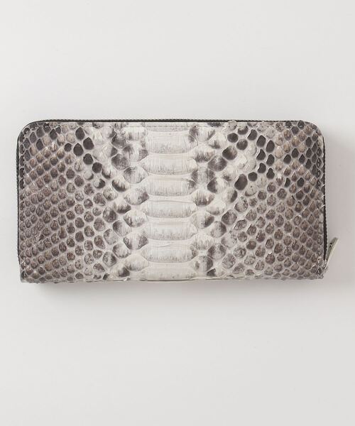 DECADE（ディケイド）の「パイソンレザー・ラウンドウオレットDECADE(No-01323P) Python Leather Round Wallet　ディケイド（財布・レディース・ブラック/ホワイト・フリー）」の5枚目の写真