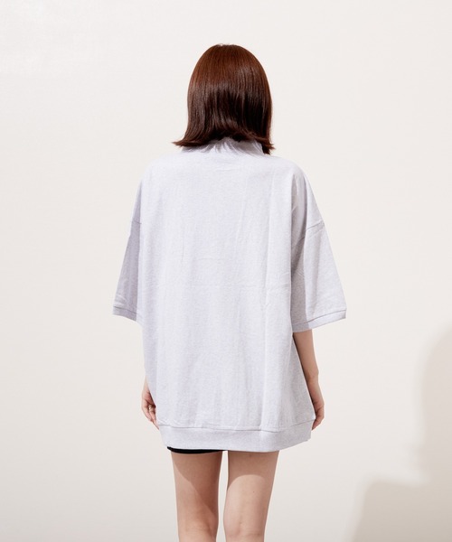VIBGYOR(ヴィブジョー)の「ハーフZIP 刺繍 半袖 Hi/N(BEY)(Tシャツ/カットソー・メンズ・パープル/アッシュグレー/グリーン・MEDIUM/LARGE)」の5枚目の写真