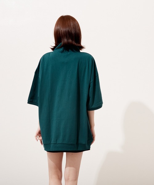 VIBGYOR(ヴィブジョー)の「ハーフZIP 刺繍 半袖 Hi/N(BEY)(Tシャツ/カットソー・メンズ・パープル/アッシュグレー/グリーン・MEDIUM/LARGE)」の7枚目の写真