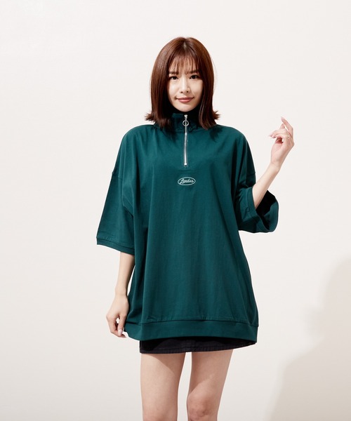 VIBGYOR(ヴィブジョー)の「ハーフZIP 刺繍 半袖 Hi/N(BEY)(Tシャツ/カットソー・メンズ・パープル/アッシュグレー/グリーン・MEDIUM/LARGE)」の10枚目の写真