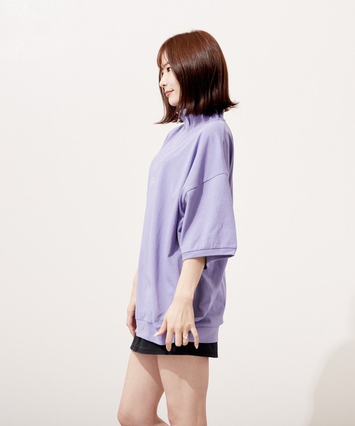 VIBGYOR(ヴィブジョー)の「ハーフZIP 刺繍 半袖 Hi/N(BEY)(Tシャツ/カットソー・メンズ・パープル/アッシュグレー/グリーン・MEDIUM/LARGE)」の11枚目の写真
