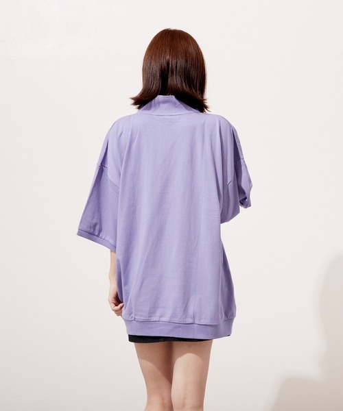 VIBGYOR(ヴィブジョー)の「ハーフZIP 刺繍 半袖 Hi/N(BEY)(Tシャツ/カットソー・メンズ・パープル/アッシュグレー/グリーン・MEDIUM/LARGE)」の12枚目の写真