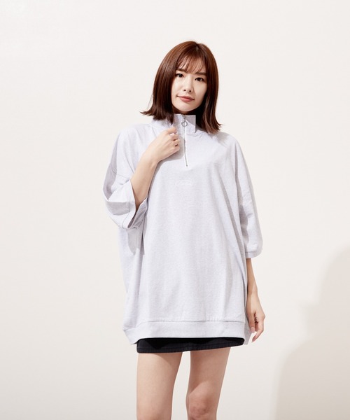 VIBGYOR(ヴィブジョー)の「ハーフZIP 刺繍 半袖 Hi/N(BEY)(Tシャツ/カットソー・メンズ・パープル/アッシュグレー/グリーン・MEDIUM/LARGE)」の15枚目の写真
