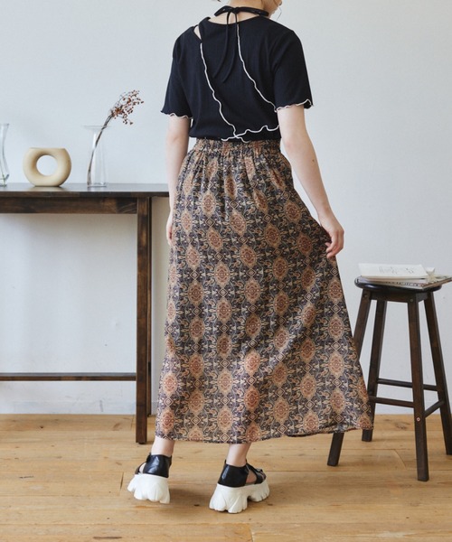 タグ付き★ paisley flare skirt/ペイズリーフレアスカート idem（イデム）の「paisley flare skirt/ペイズリーフレア