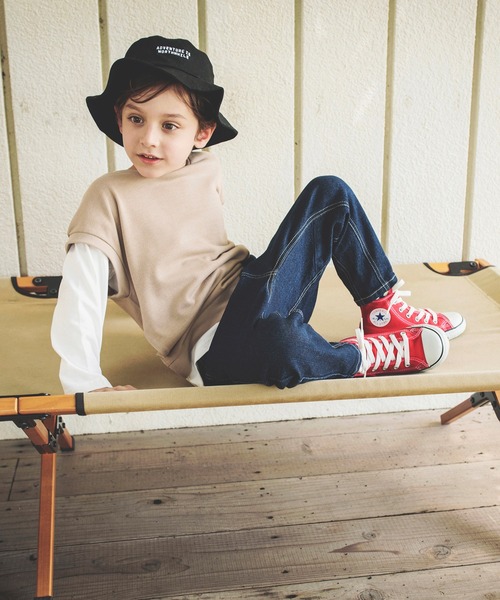 BRANSHES（ブランシェス）の「ガーデナーテーパードデニムパンツ（デニムパンツ・キッズ・ネイビー/ブルー/グレー・90/110/160/140/100/130/150/120）」の15枚目の写真