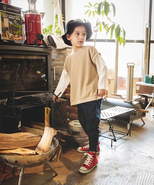 BRANSHES（ブランシェス）の「ガーデナーテーパードデニムパンツ（デニムパンツ・キッズ・ネイビー/ブルー/グレー・90/110/160/140/100/130/150/120）」の13枚目の写真