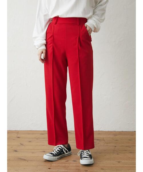 Green　Parks（グリーンパークス）の「・novem9 スムースセンターシームパンツ（その他パンツ・レディース・ブラック/グリーン系その他3/レッド/ブルー・FREE）」の6枚目の写真