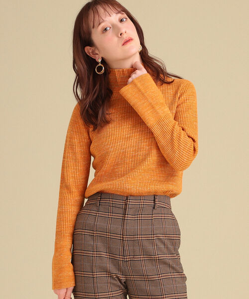 Ray BEAMS（レイビームス）の「Ray BEAMS / メランジ リブ ハイネック ニット（ニット/セーター・レディース・オレンジ/ブルー/グリーン・ONE SIZE）」の7枚目の写真