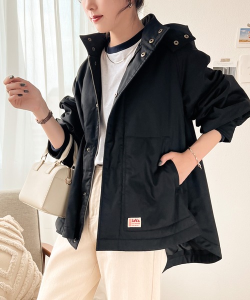 Java（ジャバ）の「《JaVaジャバ コラボ》レディらしさを+。ラウンドヘムフレアマウンテンパーカー（マウンテンパーカー・レディース・ブラック/アイボリー/ライトベージュ・LARGE/MEDIUM/X-LARGE）」の16枚目の写真