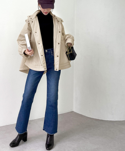 Java（ジャバ）の「《JaVaジャバ コラボ》レディらしさを+。ラウンドヘムフレアマウンテンパーカー（マウンテンパーカー・レディース・ブラック/アイボリー/ライトベージュ・LARGE/MEDIUM/X-LARGE）」の9枚目の写真