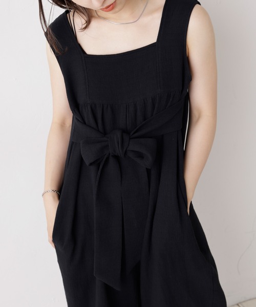 Kastane（カスタネ）の「BACKリボンイージーサロペット（サロペット/オーバーオール・レディース・ブラック/オフホワイト/サックスブルー・FREE）」の19枚目の写真