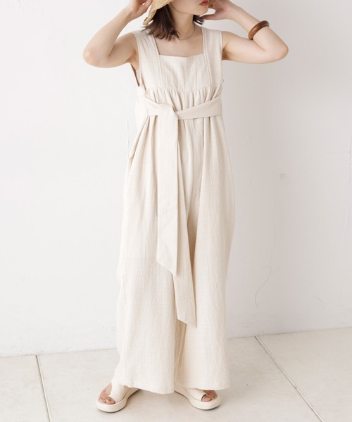 Kastane（カスタネ）の「BACKリボンイージーサロペット（サロペット/オーバーオール・レディース・ブラック/オフホワイト/サックスブルー・FREE）」の13枚目の写真