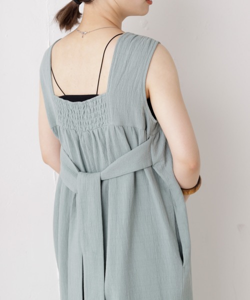 Kastane（カスタネ）の「BACKリボンイージーサロペット（サロペット/オーバーオール・レディース・ブラック/オフホワイト/サックスブルー・FREE）」の16枚目の写真